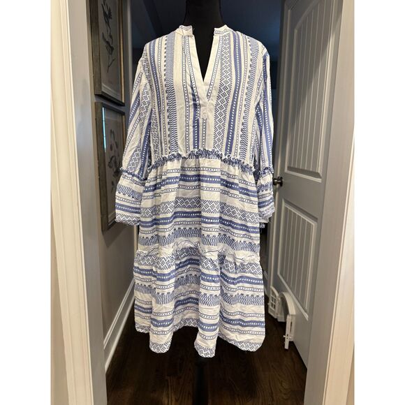 🍋 Salty Lemon Blue & White Dress NWT • Size M • Fresh Summer Style ✨ - Picture 3 of 6